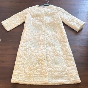 Stuart’s/Neiman Marcus Vintage Cream Quilted Longline Trench Coat
